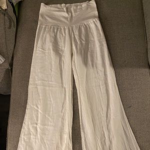 White leg cotton flowy pants
